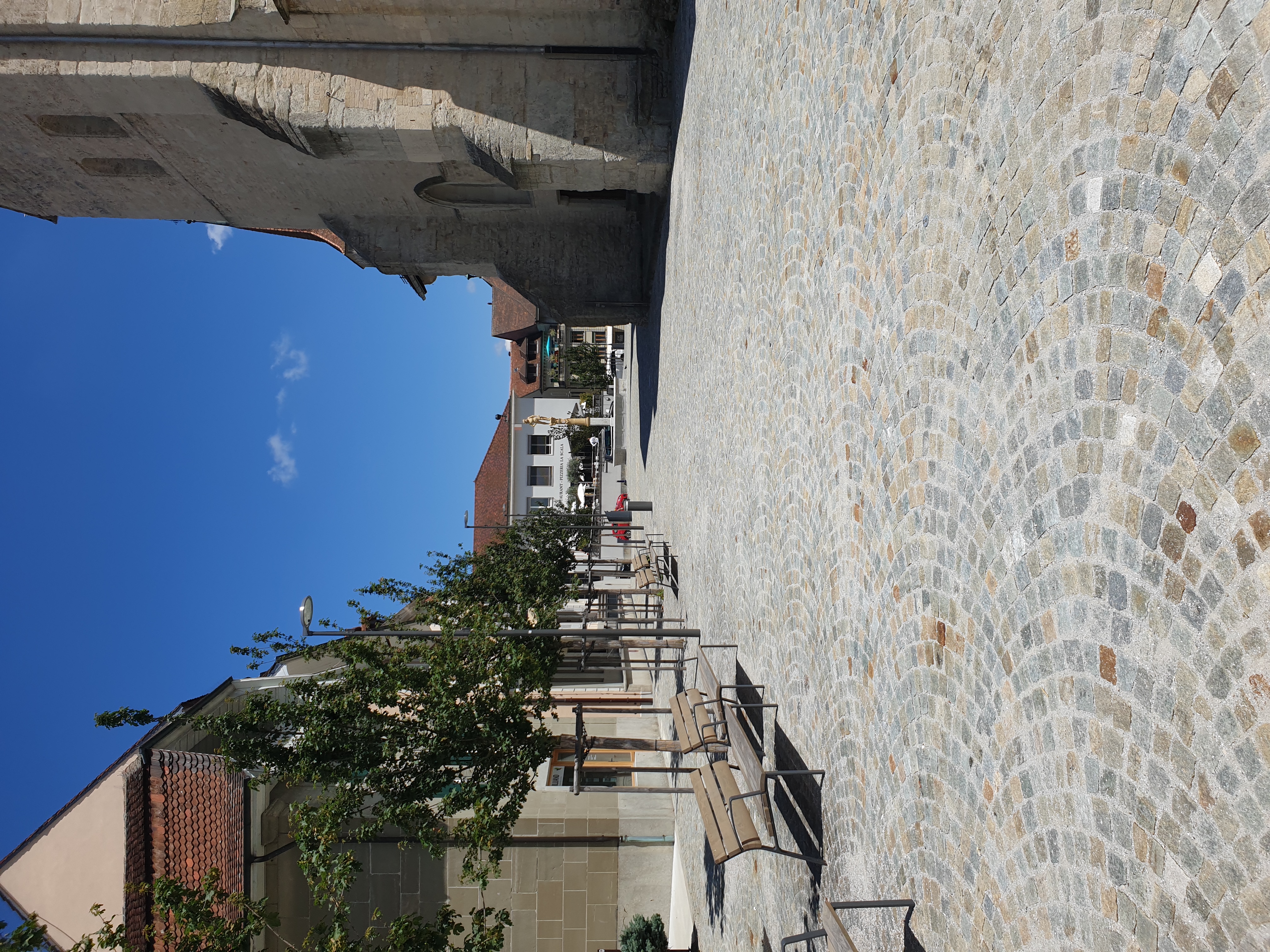 Place du marché à Payerne, canton de Vaud, en Suisse